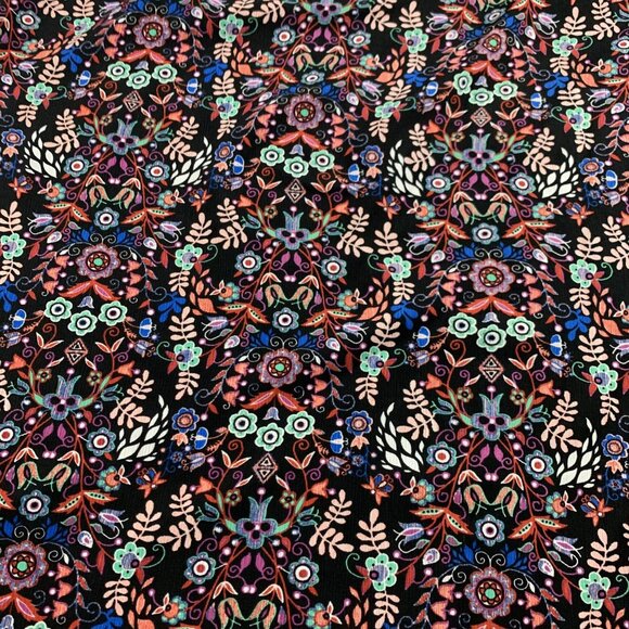 Xhilaration Black Bright Scandinavian Floral Print Maxi Dress M - Picture 5 of 8